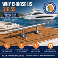 Accastillage de bateau en acier inoxydable 316, bouée d'amarrage de quai maritime, base creuse, bouée Herreshoff, 100 mm (4 pouces), accessoires de bateau