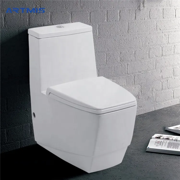 Sıhhi tesisat modern porselen inodoro tek parça tuvalet beyaz renk banyo seramik tuvalet kase
