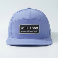 Gorra de Camper Personalizada de Alto Rendimiento, 7 Paneles, Corte Láser, Visera Plana, con su Logotipo, Transpirable, Ajustable, Venta al por Mayor, OEM, MOQ Bajo