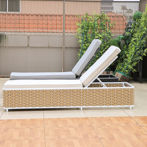 <span class=keywords><strong>Tumbona</strong></span> de <span class=keywords><strong>aluminio</strong></span> de cuerda para piscina de ocio marrón para piscina al aire libre para jardín, restaurante, piscina de Hotel - Product Image 2