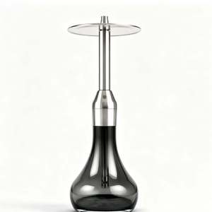 Chicha portable en acier inoxydable avec base en verre, ensemble complet pour fumer - Product Image 3