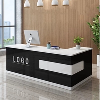 Nouveau Style L-forme Durable En Bois Commercial Bureau Boutique Meubles Lobby Bureau Comptoir De Réception