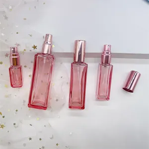 Voorraad Nu! 4Ml 9Ml 20Ml 30Ml Rose Roze Vierkante Rechthoek Refill Parfum Verstuiver Spray Fles