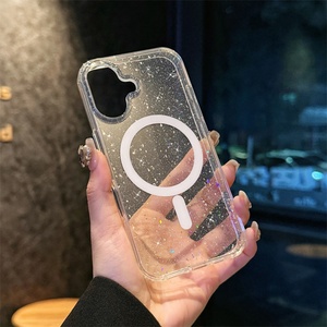 เคสใสแม่เหล็กประดับกลิตเตอร์เลเซอร์วิบวับสำหรับ iPhone 16E 16 15 14 13 12 11 Pro Max Plus รองรับการชาร์จไร้สาย - Product Image 6