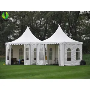 Outdoor PVC Fabric Waterproof Aluminum Frame Wedding Events High Peak Pagoda Tent