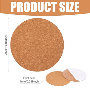 Hojas de tablero de <span class=keywords><strong>corcho</strong></span> autoadhesivas, posavasos de madera con respaldo de <span class=keywords><strong>corcho</strong></span> para uso doméstico de muebles artesanales en maceta pequeña - Product Image 2