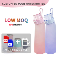 Wevi Bouteille d'eau étanche sans BPA 750ml en plastique Tritan parfum de bouche boisson aromatisée à l'air avec capsules de dosettes à saveur de fruits