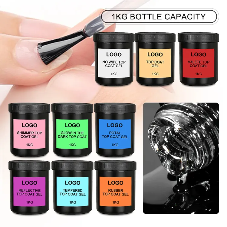 Vente en gros de 9 types de top coat gel prix d'usine OEM/ODM