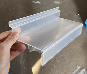 Kệ Trưng Bày Giày Bằng Nhựa Acrylic Cho Tấm Gỗ Treo Tường Màu Trong Và Đen Với Nắp Lật Phía Trước Để Giữ Nhãn Giá Tại Các Cửa Hàng - Product Image 1