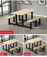 Tables et chaises de cantine scolaire rectangulaires modernes pour restaurants de restauration rapide, unités commerciales, petit-déjeuner pour employés d'entreprise