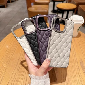 Funda de Teléfono Móvil de Cuero Electrochapado de Alta Calidad con Diseño de Diamantes para iPhone 16 Pro Max, 14 Pro Max, 13 Pro, 12, 11, 15 Max - Product Image 2