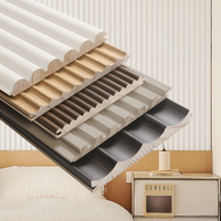 Échantillon gratuit, vente en gros d'usine, panneau de grille en bois, panneau de grille ondulé, panneau de grille solide, poli, imperméable, panneau de fond de télévision