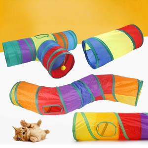 Tunnel arc-en-ciel pour hamster, jouet d'exercice, seau à percer, canal, pliable, durable, en polyester, mignon, pour animaux de compagnie - Product Image 2