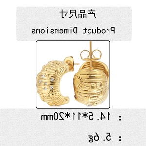 Pendientes Huggie de Yunnique, chapados en oro de 18 quilates, con estrellas y lunas en relieve, joyería de fiesta con diamantes de imitación para mujer - Product Image 2