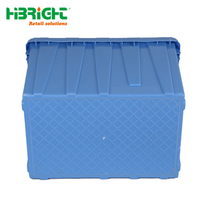 Heavy Duty Plastic Logistics <b>Crate</b> Durable <b>Stackable</b> Moving Tote with Reinforced Base and Integrated Lid - Product Image 6