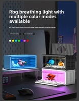 Petit aquarium transparent HD pour poissons combattants - Conception de conteneur de bureau empilable, nouvel aquarium tendance pour poissons combattants siamois