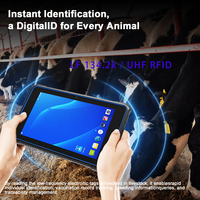 Lecteur RFID portable Android pour le suivi des étiquettes auriculaires des animaux, 134,2 kHz FDX HDX UHF 860-960 IP65 Octa-Core en stock, gestion du bétail