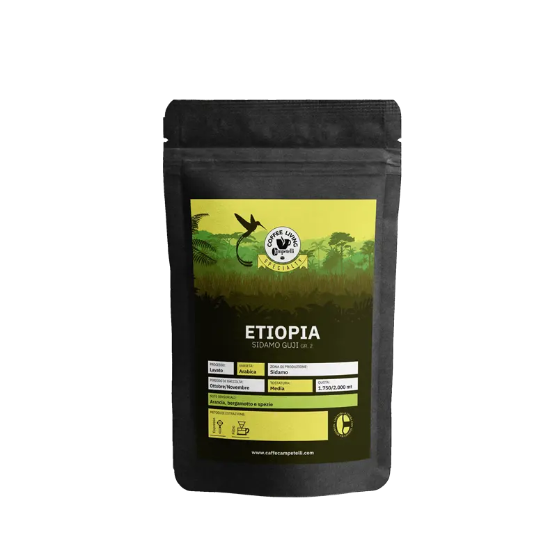 Granos de café etíopes, granos de café tostados de alta calidad, orgánicos puros al por mayor, de marca italiana, 100%