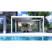 Véranda en alliage d'aluminium pour villa, avec toit en verre trempé, isolation thermique, balcon extérieur scellé, anti-typhon
