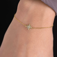 Bracelets à breloques en argent sterling 925 plaqué or pour femmes, avec zircone cubique, vente en gros