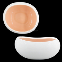 26 Ensembles de Vaisselle en Céramique Forme Galet, Service de Table en Porcelaine Abricot, Assiettes Plates, Assiettes Creuses, Bols pour Restaurant