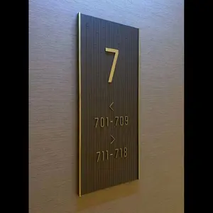 New design aluminum engraved room wayfinding number sign plaque