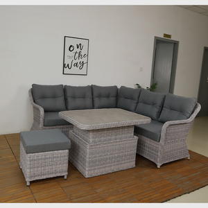 Mini sofá <span class=keywords><strong>modular</strong></span> de jardín de ratán de 5 plazas Premium de lujo, muebles modernos de exterior para comedor, patio, hoteles - Product Image 6