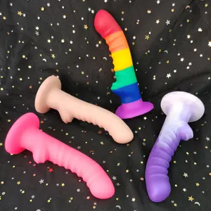 फैक्टरी प्रत्यक्ष बिक्री जी-स्पॉट लहर उत्तेजना आकार तरल सिलिकॉन dildo के रंगीन अनुकूलित सेक्स खिलौने महिलाओं के लिए