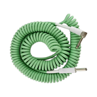 Customizable 6.35mm Multi-Color Retractable Electric Guitar Audio Extension Cable Straight Curved Spring Reel Foil PVC