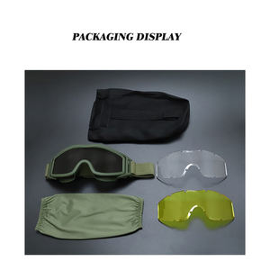सामरिक शूटिंग गॉगल 3-लेंस सेट एंटी-फॉग यूव सुरक्षा प्रभाव प्रतिरोधी समायोज्य स्ट्रैप आउटडोर प्रशिक्षण बहु-कार्यात्मक - Product Image 6