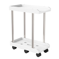 Mobile CPU Stand Study Computer Desktop Host Bracket Towers Storage Rack Cart Computer Cases with Wheels Modern Platform Black