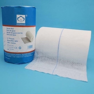 Pansements absorbants en gaze <span class=keywords><strong>de</strong></span> coton, rouleaux <span class=keywords><strong>de</strong></span> qualité <span class=keywords><strong>médicale</strong></span> stérile, marque BSMed, compatibles aux rayons X, dispositif médical <span class=keywords><strong>de</strong></span> classe I, CE - Product Image 1