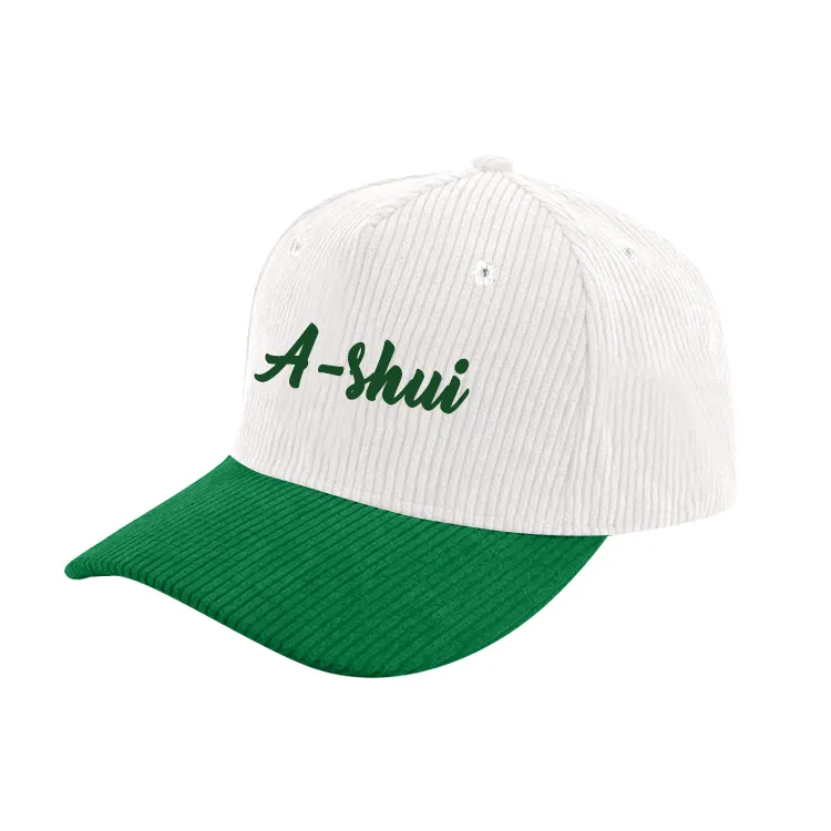 Cappelli da papà non strutturati in velluto a coste bicolore personalizzati all'ingrosso berretto da baseball in velluto a coste con ricamo regolabile
