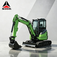 Mesin Penggali Mini Berkualitas Tinggi dengan Roda Karet untuk Pekerjaan Pertanian Mini Excavator Crawler Harga Terjangkau