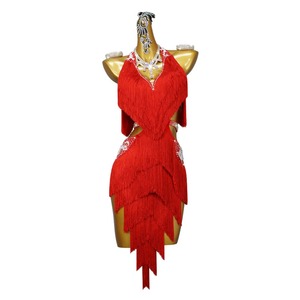 Yetişkin bayanlar etek dans uygulama kostüm Rhinestone püskül kız Latin elbise performans yarışması kadın Latin dans elbise - Product Image 3