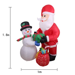 1.8m Outdoor Decoration Inflatable Model Santa Snowman Gift Christmas Inflatable Gifts For The Elderly