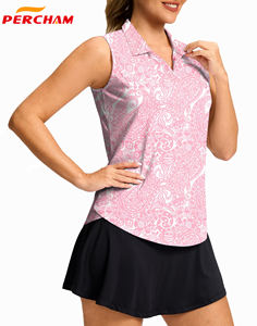 Tank Top Golf & tenis kerah V tanpa lengan wanita, kemeja Polo cepat kering UPF 50 + - Product Image 2