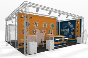 โครงสร้างนิทรรศการแบบกำหนดเอง 300*300 มม. โครงถักแบบแบนพร้อมไฟ โครงสร้างหลังคาเวทีแบบพกพาสำหรับเวทีและงานอีเว้นท์ - Product Image 3