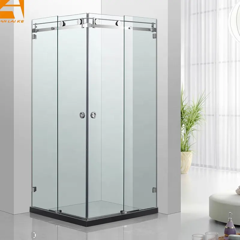 Cabine de douche de salle de bains d'acier inoxydable de luxe, douche cubique en verre, carré, KF-2313A