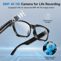Lunettes Intelligentes IA avec Caméra 8MP, Capture Vidéo 4K, Traduction en Temps Réel, Assistant d'Enregistrement, Audio Open-Ear, Object A125