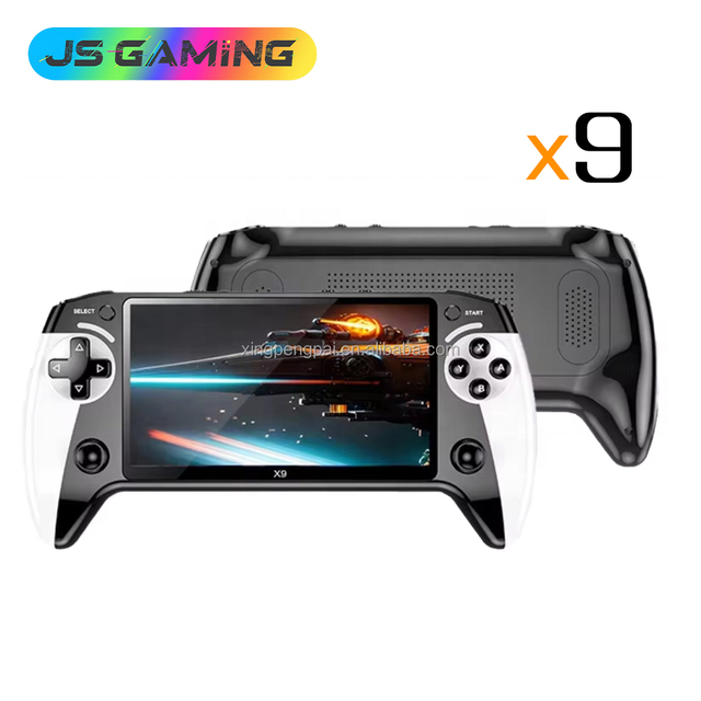 JSGAMING X9 5.5 Inch HD Handheld Retro Game Console with 2000mAh Battery Built-in 10000 Games Supports MAME/GBC/ Formats-Gift