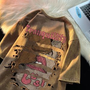 Heavy‑Weight Blank 100% Cotton Men's Vintage Acid Wash Oversized <b>T</b>‑Shirt For Custom Pattern & Digital Printing - Product Image 1