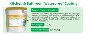 Revestimiento Impermeable para Cocina y Baño QYM, 10 kg, a Base de Cemento, Pintura de Polímero de Alta Adhesión, Revestimiento Líquido para Pintar con Brocha - Product Image 3