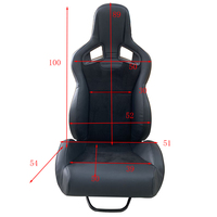 Siège sport modifié en fibre de carbone avec logo couleur personnalisé, support universel anti-choc latéral
