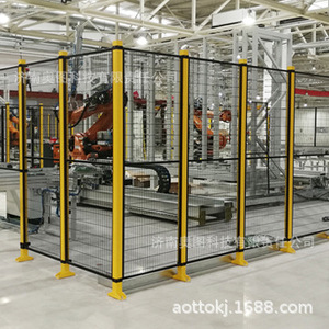 รั้วนิรภัยหุ่นยนต์ Aosaff ขนาด 1200x1000x2000 มม. เหล็กกล้าคาร์บอนต่ำเคลือบผง สำหรับป้องกันในโรงงาน - Product Image 3