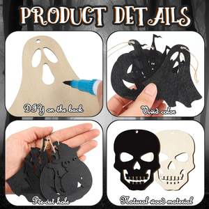 Percha de madera negra hecha a mano para Halloween, Araña, calabaza, <span class=keywords><strong>cuervo</strong></span> y murciélago, decoración espeluznante, decoración de fiesta en <span class=keywords><strong>casa</strong></span>, accesorios para <span class=keywords><strong>casa</strong></span> embrujada - Product Image 5