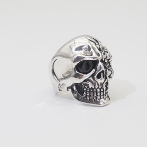 Bague Design pour hommes, bijoux Punk en forme <span class=keywords><strong>de</strong></span> crâne en argent 925, 1 pièce - Product Image 3