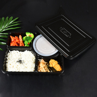 Boîte à bento rectangle recyclable pour nouilles sushi gelée aliments à emporter collations salade fruits aliments pour animaux de compagnie en plastique PP matériau PET