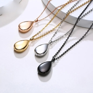 Collana con Urna Cineraria Personalizzata a Goccia, Regalo Commemorativo <span class=keywords><strong>per</strong></span> <span class=keywords><strong>Lei</strong></span>, Gioiello a Goccia in Acciaio Inossidabile - Product Image 2