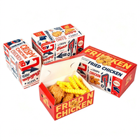 Boîte à repas en papier kraft biodégradable personnalisée, recyclable, impression mate, laminage, boîte à poulet frit avec logo